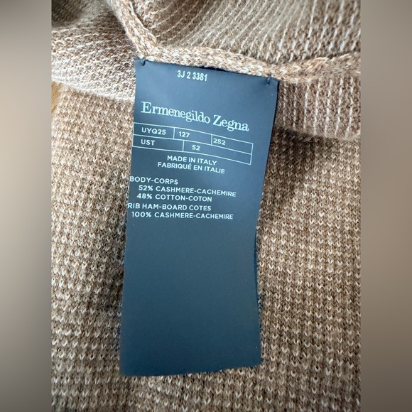 Ermenegildo Zegna Cashmere Cotton Quarter Zip Sweater Mens 52 L Large Italy - Picture 7 of 13